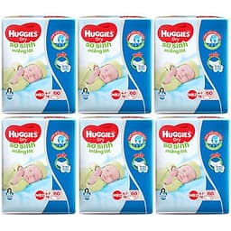 Combo 6 Gói Miếng Lót Sơ Sinh Huggies Newborn 2 (4-7kg) - N60 (Gói 60 Miếng)