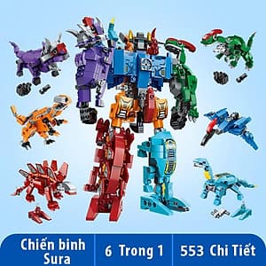 Đồ chơi lắp ráp trẻ em bằng nhựa ABS an toàn -Robot Chiến Binh Sura 553 Chi tiết - LEGO STYLE