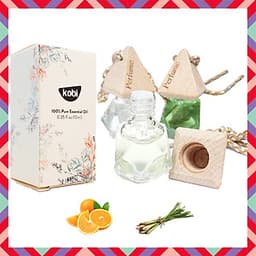 Combo 2 Tinh Dầu Treo Xe Ô tô KOBI Cam Ngọt, Sả Chanh Treo Xe Oto, Treo Phòng Ngủ, Treo Nhà Vệ Sinh, Treo Tủ Quần áo, Xịt Thơm Xe, Khử Mùi Xe Mới, Chống Say
