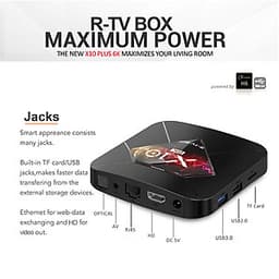 Android TV BOX RAM 4G, Bộ nhớ 32G, xem phim 6K, chơi game, hỗ trợ tính năng tìm kiếm bằng giọng nói mới nhất hiện nay X10 PLUS
