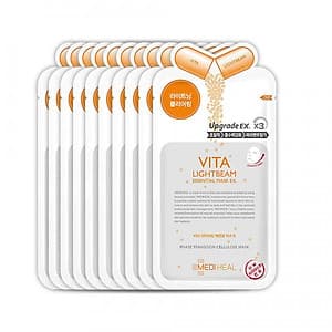 Hộp 10 Mặt nạ dưỡng trắng sáng da Mediheal Vita Lightbeam Essential Mask Ex 25ml x10