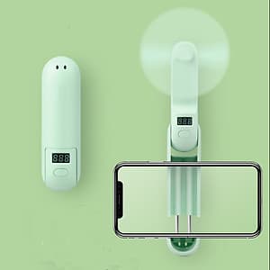 Quạt mini cầm tay kiêm pin sạc dự phòng và kẹp điện thoại 3 trong 1 nhỏ gọn tiện lợi dung lượng 1200mAh thiết kế mặt LED điện tử