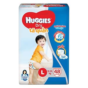 Tã Quần Huggies Dry Gói Đại L48 (48 Miếng) - Bao Bì Mới