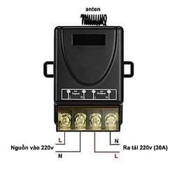 Công tắc điều khiển từ xa 100M xuyên tường công suất lớn 30A (3000W)/ điện áp 110-220V (Đen)