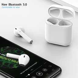 Tai Nghe Mini Bluetooth Không Dây 5.0 i12 Cho Iphone Samsung Xiaomi Huawei - Trắng