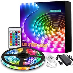 Bộ đèn led dây dán 5050 đổi nhiều màu RGB bằng điều khiển phủ silicon chống nước,  có sẵn keo dán trang trí bàn làm việc, tường thạch cao, ô tô