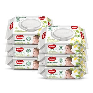 Combo 6 Gói Khăn giấy ướt cho trẻ sơ sinh Huggies không mùi, gói 64 tờ
