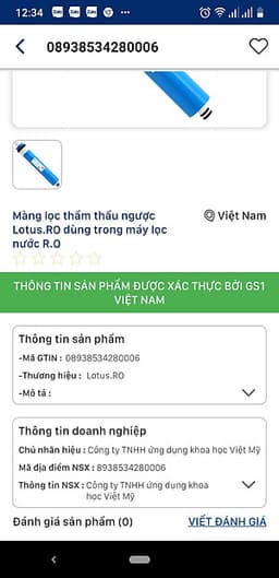 MÀNG LỌC LOTUS RO 75G CHÍNH HÃNG DÙNG CHO MÁY LỌC NƯỚC RO GIA ĐÌNH