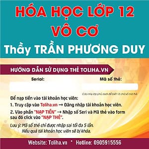 Khóa học HÓA HỌC VÔ CƠ 12 - CƠ BẢN + NÂNG CAO thầy Trần Phương Duy - 06 tháng
