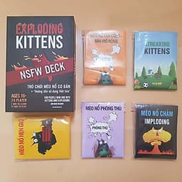 Set Mèo Nổ Kinh Điển: Combo Mèo Nổ Exploding Kittens Đen + 05 Bản Mở Rộng