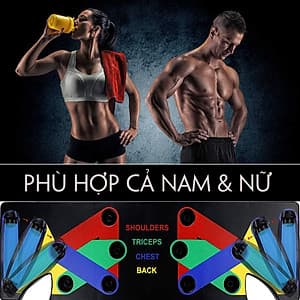 Bảng Dụng Cụ Hít Đất Chống Đẩy 9 in 1 Hướng Dẫn Luyện Tập Hít Đất Chống Đẩy Đúng Cách- Hàng Chính Hãng