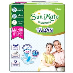 Combo 2 Tã Dán Người Lớn SunMate G2 Size M/L10 (10 Miếng)