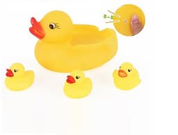 Đồ Chơi Tắm Đàn Vịt Mẹ Con Ngộ Nghĩnh Phát Tiếng Kêu Chip Chip Cho Bé Yêu