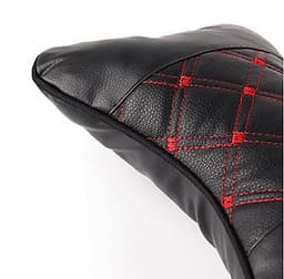 Combo Đệm Tựa Lưng Massage Và Gối Tựa Đầu Xe Hơi ( Ô Tô ) Chống Mỏi Cổ - Hàng Cao Cấp - Siêu Đàn Hồi - Thiết Kế Ôm Vừa Vặn Ghế Xe Hơi - Màu Chỉ Đỏ Trang Nhã