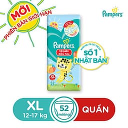Combo 3 Tã Quần Pampers Điều Hoà Gói Lớn XL52 Tặng 1 Túi Nước Giặt Ariel 1.4kg