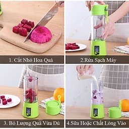 Máy Xay Sinh Tố Mini Cầm Tay 6 Lưỡi (Giao Màu Ngẫu Nhiên) + Tặng 2 Bàn Chải Đánh Răng