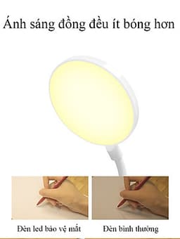 Đèn Bàn Học Đọc Sách, Làm Việc (Học Sinh, Sinh Viên, Văn Phòng) Cao Cấp Kẹp Bàn – 03 Mức Độ Ánh Sáng Vàng Bảo Vệ Mắt Chống Cận Pin 2500 mAh