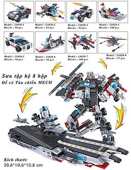 Đồ chơi lắp ráp trẻ em bằng nhựa ABS an toàn -Tàu chiến MECH và SIEU ROBOT BẢO VỆ TRÁI ĐẤT- LEGO STYLE