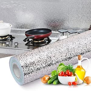 Giấy bạc dán tường nhà bếp chống thấm dầu, thấm nước tiện dụng 3mx60cm