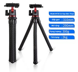 Tripod bạch tuột 3 chân MT35 xoay 360 độ siêu chắc cho máy ảnh, điện thoại - Chân đế uốn dẻo có thước đo cân bằng tích hợp sẵn giá đỡ điện thoại AnZ