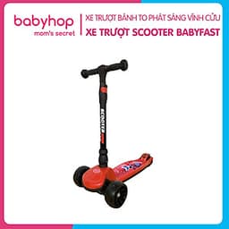 Xe trượt scooter Babyfast 3 bánh an toàn cho trẻ em của Babyhop chịu lực 90kg phù hợp cho cả bé trai và gái, bánh xe phát sáng vĩnh cửu, rèn luyện vận động, tăng chiều cao cho bé - Hàng chính hãng