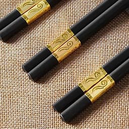 Đũa - Combo 30 đôi đũa khảm vàng - Đũa ăn viền vàng - đũa ăn cơm - đũa ăn đen viền vàng