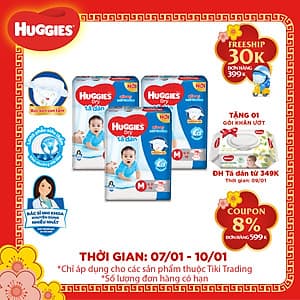 Combo 3 Gói Tã Dán Huggies Dry Gói Cực Đại M76 (76 Miếng) - Bao Bì Mới