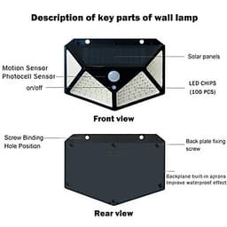 Đèn năng lượng mặt trời 100 LED - 3 chế độ sáng, Đèn Năng Lượng Mặt Trời Cảm Biến Chuyển Động Cảm Biến Chống Nước Đèn 3 Chế Độ dùng Ngoài Trời Sân Vườn