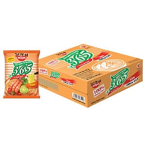 Thùng 30 Gói Mì Không Chiên Nissin 365 - Hương Vị Tôm Chua Cay (68g / Gói)