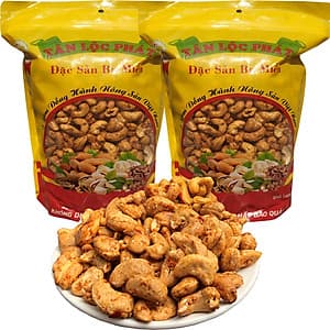1Kg Hạt Điều Rang Tỏi Ớt Thương Hiệu Tân Lộc Phát - 2 Túi Zip