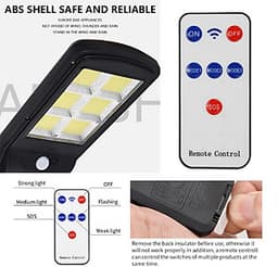 Đèn LED COB năng lượng mặt trời liền thể 60w (cảm biến chuyển động, cảm biến ánh sáng)