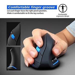 Chuột Quang Chơi Game Không Dây Dạng Đứng Zelotes F-35A - Đen (2100DPI) (2.4G)