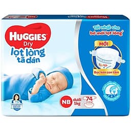 Combo 3 Gói Tã Dán Sơ Sinh Huggies NB74 (Dưới 5kg) - Gói 74 Miếng 