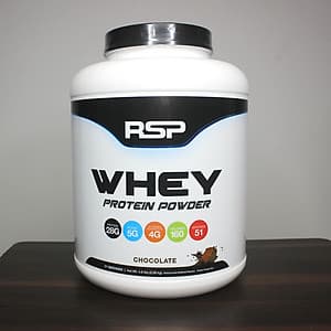Combo Sữa tăng cơ giảm mỡ Whey Protein Powder của RSP hương Chocolate hộp 51 lần dùng hỗ trợ tăng cơ, phục hồi và phát triển cơ bắp & Bình lắc 600ml (Mẫu ngẫu nhiên)