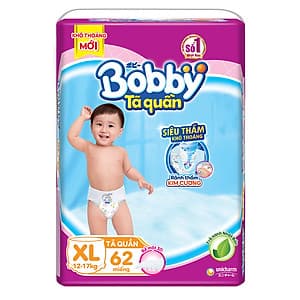 Tã Quần Bobby Ultra Jumbo XL62 Siêu Siêu Lớn (Size XL) - 62 Miếng