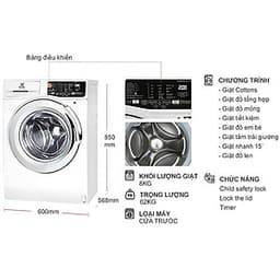 Máy giặt Electrolux Inverter 8 kg EWF8025BQWA