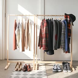 Giá Treo Quần Áo Gỗ Thanh Đơn Single Hanger Size L Nội Thất Kiểu Hàn BEYOURs - Gỗ Tự Nhiên