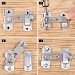 Chốt khóa cài cửa an toàn chất liệu thép không gỉ cao cấp tiện dụng  (7x5cm)