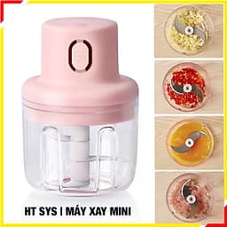 Máy xay tỏi ớt bằng pin HT SYS - Sạc USB- Dung tích 250ML - Hàng Nhập Khẩu