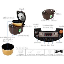 Nồi Cơm Điện Tử Comfee 1.8 lít CR-FD1820B - Hàng Chính Hãng