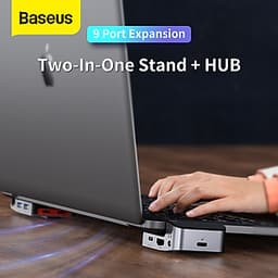 Bộ chuyển đổi Hub đa chức năng BASEUS Armor Age Type-C 9 cổng  (USB3.0 * 3 + HDMI * 1 + RJ45 * 1 + Loại-C * 3 + 3.5 Âm thanh) - Hàng chính hãng