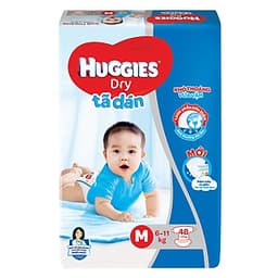 Combo 4 Gói Tã Dán Huggies Dry Gói Đại M48 (48 Miếng) - Bao Bì Mới