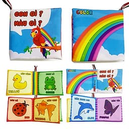  Bộ 6 sách vải Song ngữ VIỆT - ANH kích thích thị giác cho bé (PiPô Việt Nam)