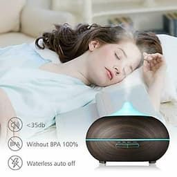 Máy Khuếch Tán Tinh Dầu 500ml Tặng 3 Chai Sả Chanh + Bạc Hà + Oải Hương 10ml Nhập Khẩu Ấn Độ | Xông Phòng 30m2 | Kèm Remote Điều Khiển | MKT18 Quả Bí Ngô Đen