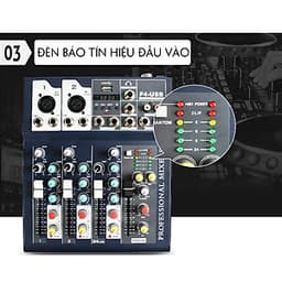 Bộ Mixer Âm Thanh F4 - USB Bluetooth Cao Cấp - Mixer Hát Live - Thu Âm - Karaoke 4178