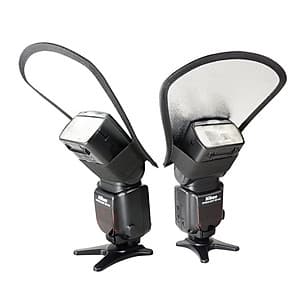 1 Tản Sáng Tay Gấu 2 Mặt Khuếch Tán Ánh Sáng Với Mặt Tráng Bạc Cho Đèn Flash Rời Máy Ảnh DSLR