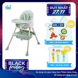 Ghế tập ăn dặm ăn bột đa năng cao cấp thiết kế Hàn Quốc 3 nấc điều chỉnh độ cao