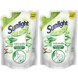 Combo 2 Nước Rửa Chén Sunlight Thiên nhiên Muối khoáng Và Lô hội (2.1kg x 2)