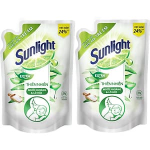 Combo 2 Nước Rửa Chén Sunlight Thiên nhiên Muối khoáng Và Lô hội (2.1kg x 2)