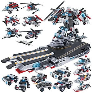 Đồ chơi lắp ráp trẻ em bằng nhựa ABS an toàn -Tàu chiến MECH và SIEU ROBOT BẢO VỆ TRÁI ĐẤT- LEGO STYLE